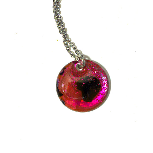 Pink Black and Glitter Color Study Necklace No.2 Necklaces Deanna Dot Store 
