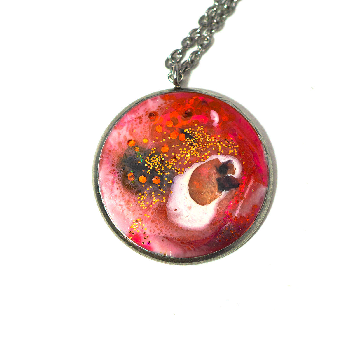 Pink Red White Glitter Color Study Necklace Deanna Dot Store 