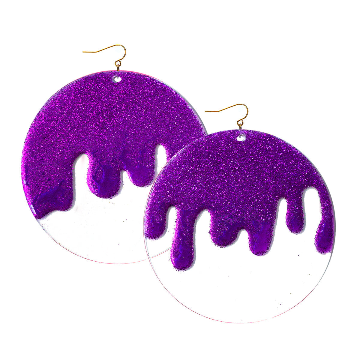Goo Earrings - Purple Glitter Deanna Dot Store 