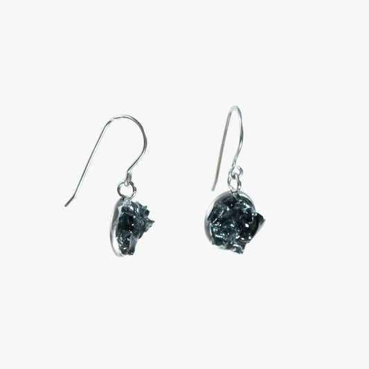 Auto Glass Earring - Cluster Dangle Small Black Cluster Cleveland Street Glass 